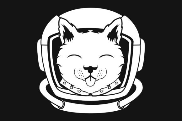 Astronaut Helmet Cat SVG Vector T-shirt Graphics & Crafts