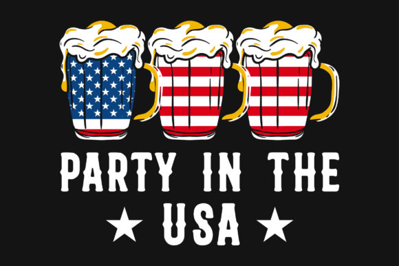 Beer 4th of July America SVG T-shirt Graphics & Crafts