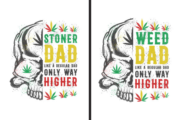 Dad Skull Cannabis Weed Typography SVG Graphics