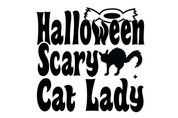 Halloween Scary Cat Lady Svg Design