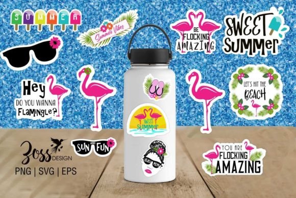 Summer Fun Flamingo Bundle SVG: Graphics for Crafts and Content
